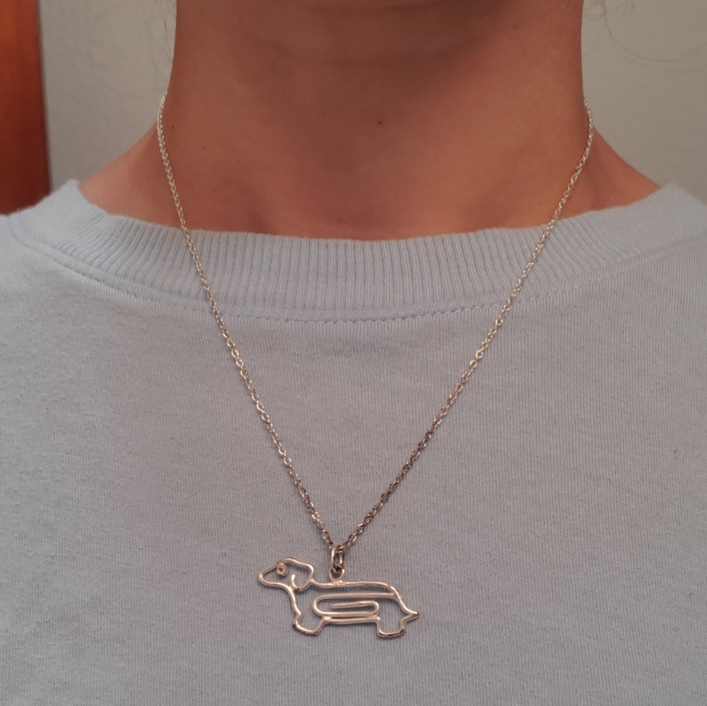 Paperclip Dachshaund Necklace